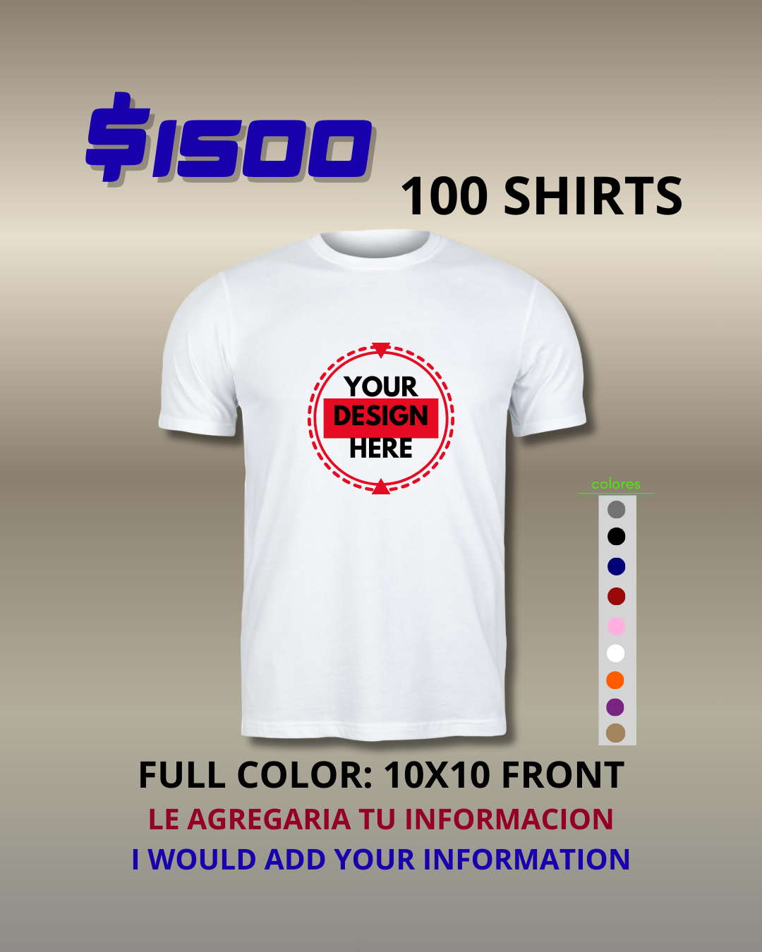 100 T-SHIRT WITH PRINT ON THE FRONT