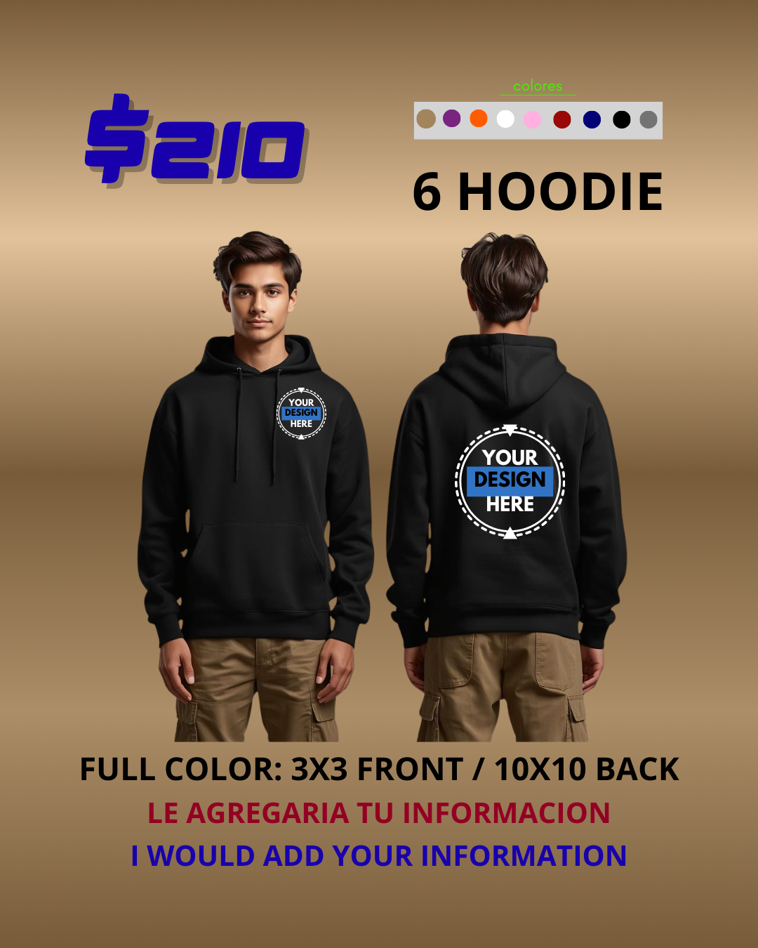 6 HOODIE WITH PRINT ON THE FRONT AND BACK