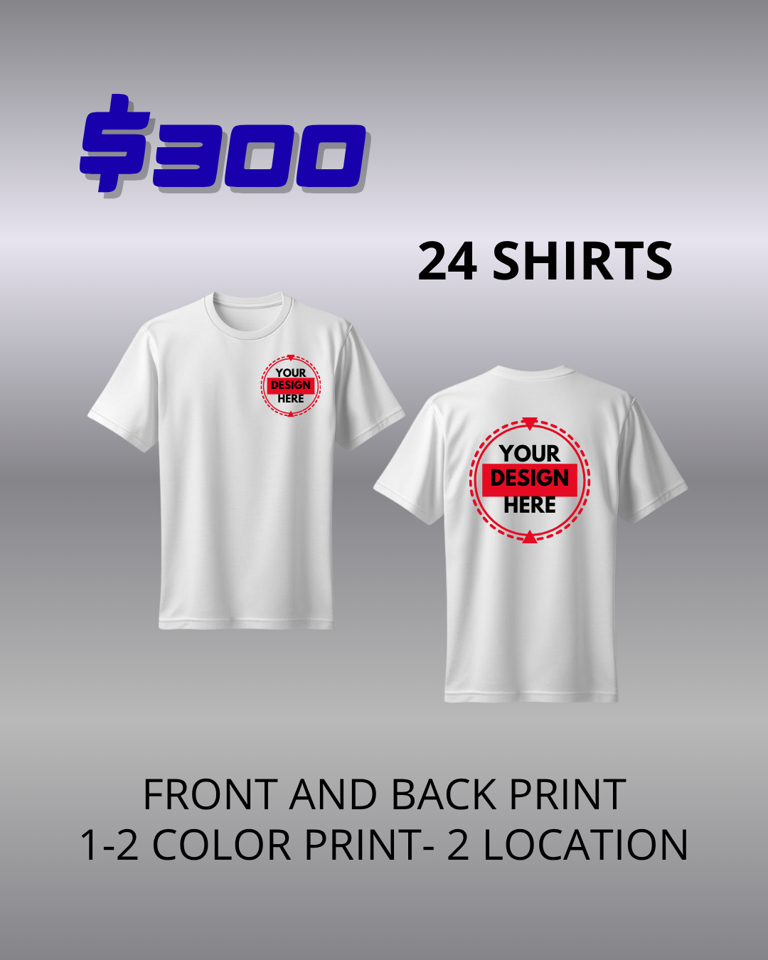 T-SHIRTS FOR YOUR BUSINESS FRONT AND BACK PRINTING ( ( Call for more information )