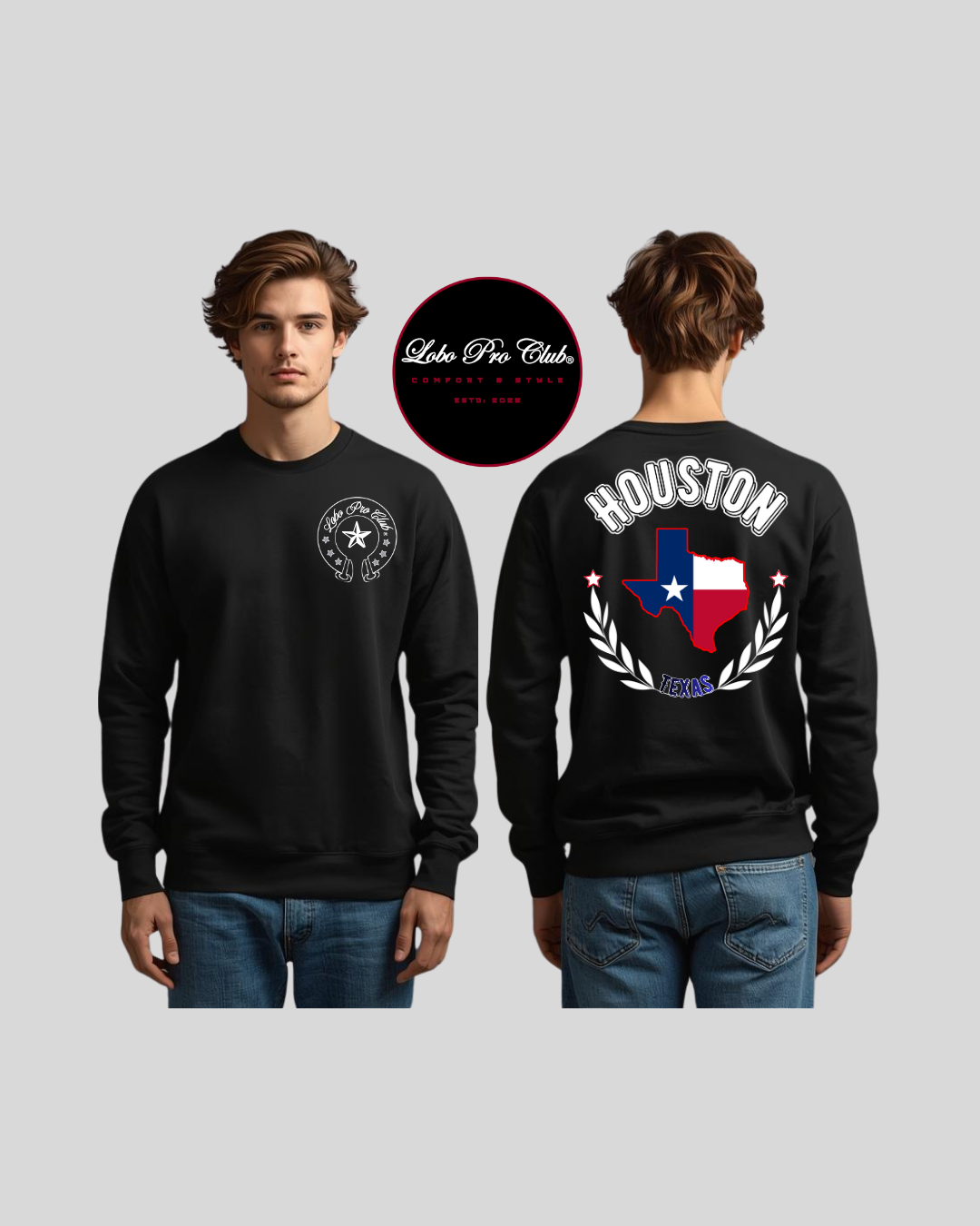 Flag Texas Sweatshirts Front and Back