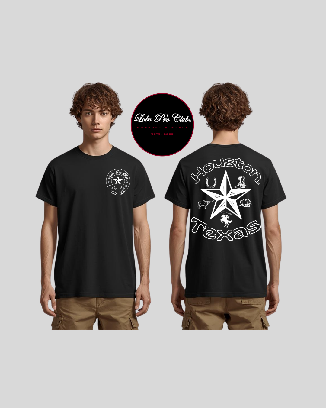 Star Texas T-shirt Front and Back